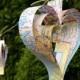 Paper Heart Map Garland-10 ft-Wedding Decor-Wedding Garland-Bunting-Book Garland-Bridal Shower-Paper Garland-Holiday Decor-Valentines Decor