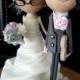 Custom Wedding Cake Topper with Custom Wedding Dress - MilkTea