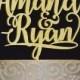 Groom and Bride Names Cake Topper - Wedding, Anniversary, or Valentine Day Cake Topper- Wedding Keepsake - Photo Prop - Rustic Chic Wedding