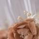 Caramel & ivory,  flower wedding, toasting glasses, bride and groom, rustic champagne flutes, barn wedding, cottage chic, bride gift, 2pcs
