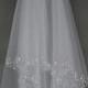 Sequin and bead edge elbow length wedding veil, diamond white or white, two tier, cheap, with attached comb