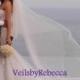 2 tiers cathedral tulle veil, simple tulle cathedral veil with blusher, plain tulle drop wedding veil in cathedral, long tulle veil V602