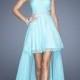 Sweetheart Ruched Bodice Beadings High Low Chiffon Prom Dress PD2599