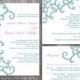 DIY Bollywood Wedding Invitation Template Set Editable Word File Instant Download Blue Wedding Invitation Indian invitation Bollywood party