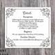 DIY Wedding Details Card Template Editable Text Word File Download Printable Details Card Black Details Card Elegant Information Cards