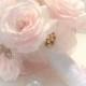 Blush bridal bouquet - 3 sizes available - Paper bouquet - Romantic bouquet - Baby's breath bouquet - Shabby chic bouquet - Wedding bouquet