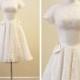 Vintage Bridal 1950's Ivory Chantilly Lace tea length wedding dress