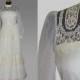 Designer 60s vintage wedding dress, 1960s bridal gown, Lace