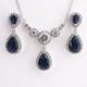 Bethany - Sapphire Blue Wedding Jewelry SET,  Bridal Necklace + Earrings, Bridal Teardrop Set, Swarovski Jewelry Set, Bridesmaid Gift