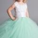 Flower girl dress - Tulle flower girl dress - Mint Dress - Tulle dress-Infant/Toddler - Pageant dress - Princess dress - White flower dress