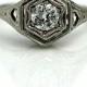 Art Nouveau Engagement Ring Petite .35ctw Antique Engagement Ring Dainty 20K White Gold Vintage Solitaire Ring Vintage Promise Ring!