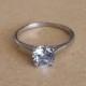 Genuine 1.5ct Aquamarine solitaire ring in Titanium or White Gold - engagement ring - wedding ring - handmade ring
