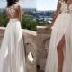 Summer Beach Milla Nova SELENA Sexy Sheer Lace Appliqued A Line Wedding Dresses Capped Sleeves High Split Side Chiffon Cheap Bridal Gowns Lace Luxury Illusion Online with 148.58/Piece on Hjklp88's Store 