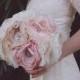 Blush fabric bouquet, brooch bouquet, bride bouquet, fabric wedding bouquet