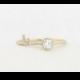 Diamond Engagement Ring, 14K Key Style Diamond Engagement Ring with Micro Pave, Key Diamond Bezel Engagement Ring with Micro Pave Diamonds