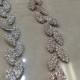 Rose Gold Leaves Rhineston Trim , can be use for bridal sashes, headbands, etc/ prom sash/ bridesmaid sash