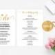 Wedding Program Template Gold - Wedding Ceremony Program Template - Foil Gold Wedding Program Printable - Downloadable Wedding #WDH0115