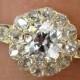 Victorian GIA 1.02ct Old Mine Cushion Diamond Antique Vintage Cluster Wedding Engagement 18k Gold Ring