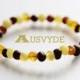 True Baltic amber bracelet Raw Multicolor Baroque style Beads For Adults, Raw Amber bracelet. 6,8 x 5,2 mm. 5713
