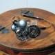 Vintage Silver Button Cluster Set on a Silver Metal Headband Barrette Steampunk Retro Hipster Tween