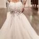 Long Sleeves Court Train Mermaid Wedding Dress With Lace Appliques WD037