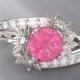Pink Sapphire Engagement Ring,Diamond Engagement,Gold Engagement Ring,Flower engagement Ring,Diamond,Unique Engagement ring,Custom,