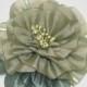 Moss Green Organza Flower, Bridal Flower Brooch, Flower for Dress Belt, Bridesmaids Hairpiece, Wedding Accessory, Spring Summer Trends