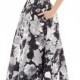 Alfred Sung Floral Print Strapless Sateen High/Low Dress 