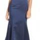 Hayley Paige Occasions Back Cutout Scoop Neck Satin Trumpet Gown 