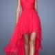 Sweetheart Ruched Bodice High Low Prom Dress PD2607