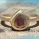Pear Diamond Ring - Chocolate Diamond Ring - Solitaire Diamond Ring -  Brown Diamond Ring - Alternative Diamond Ring - Rose Cut Diamond Ring