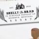 Return Address Stamp – 1.25 x 3 in TRACTOR HARVEST  WHEAT  --  Personalized Wedding Paper Goods