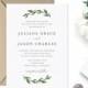 Printable Greenery Wedding Invitation 