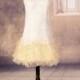Short Lace Wedding Dress Bridal Gown Sheer Neckline Tulle Skirt