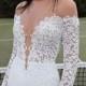 Berta Plunging V-Neck Long Sleeve Lace Dress (In Stores Only) 