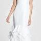 Olia Zavozina 'Emma' Lace Inset Ruffled Silk Shantung Mermaid Dress (In Stores Only) 