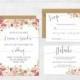 Floral Wedding Invitation Printable Wedding Invitation Suite Rustic Wedding Invite Boho Wedding Invite Peonies Wedding Invite Boho 1 Set