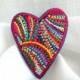 Happy Heart.Multicolor Felt Brooch.Embroidery Heart.Hand Stitch.Felt Jewelry.Christmas Gift.Heart Jewelry.Brooch.Gift on Valentine's Day