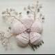 Blush hair flower, Floral hair comb, Light pink hairnpiece, Pale pink flower brooch, Bridesmaids hair accessory, Blush wedding flower