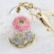 Rose Peony flower flora rosette succulent key keychain ring tassel bag charm pendant accessories bag garden woodland gem crystal wedding
