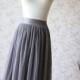Dark Gray Tulle Skirt. Adult Maxi Tulle Skirt.Dark Gray Floor Length Tulle Skirt. Gray Bridesmaid.Gray Wedding.Elastic.Plus Size (T28141)