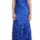 Off-The-Shoulder Petal-Appliqu&#233; Gown, Cobalt