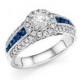 Bloomingdale&#039;s Diamond and Sapphire Engagement Ring in 14K White Gold