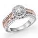 Bloomingdale&#039;s Diamond Solitaire Ring with Halo in 14K White and Rose Gold, 1.0 ct. t.w.