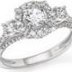 Bloomingdale&#039;s Certified Diamond 3-Stone Engagement Ring in 14K White Gold, 1.0 ct. t.w.