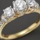 Bloomingdale&#039;s Diamond 3-Stone Ring with Pav&eacute; Sides in 18K Yellow Gold, 1.0 ct. t.w.