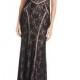 Avery G Illusion-Inset Lace Gown