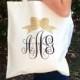 Monogrammed Tote Bag, Glitter Monogram tote bag, Bridesmaid gifts, Christmas gifts, Cheer team Gifts, Lightweight, Personalized Tote Bag