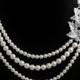 Statement Bridal Necklace, Vintage Style Crystal & Pearl Bridal necklace, Wedding Necklace, Bridal Jewelry, Bridal Accessories, ELLIE