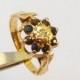 Antique diamond & sapphire vintage ring 9ct yellow gold Hall marked.